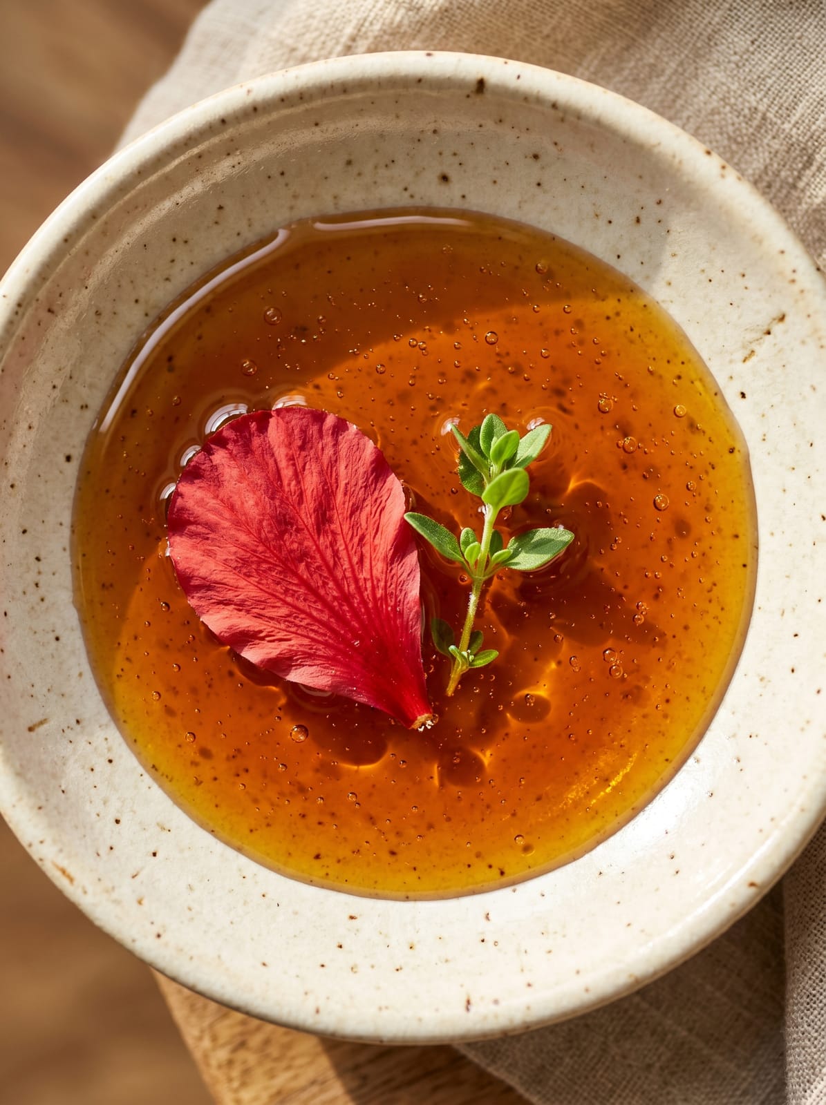 Truvya oil texture with herbs