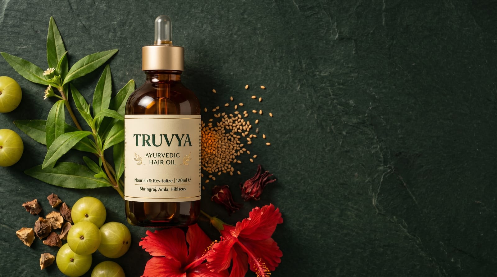 Truvya herbal blend with fresh Ayurvedic herbs